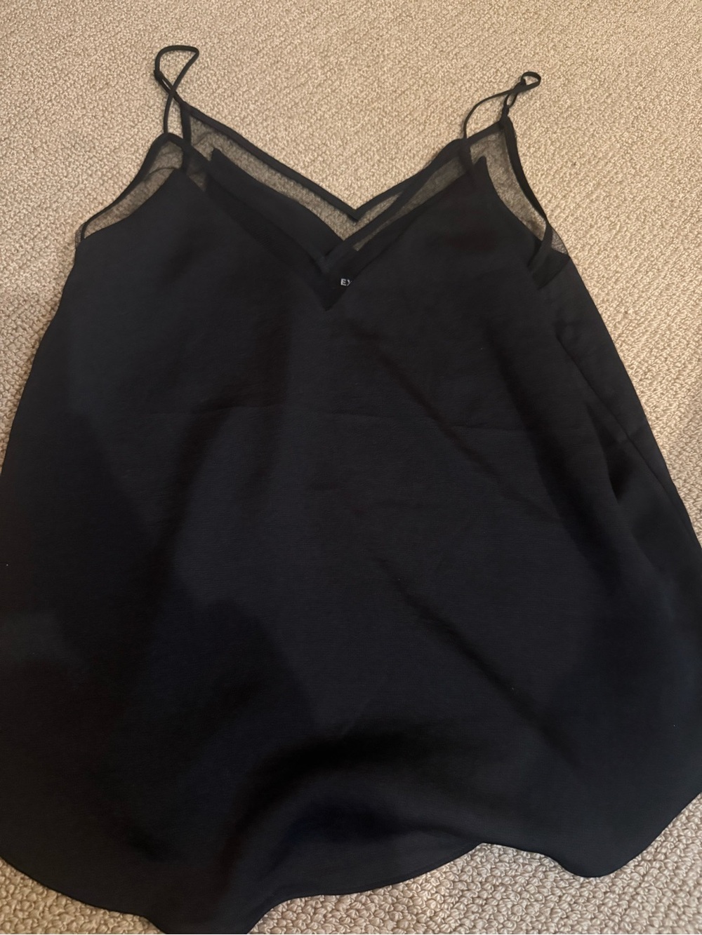 Express Black Mesh-Trim Slip Cami